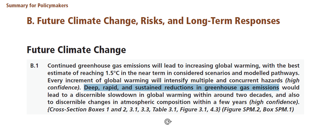 COP28 IPCC AR6 Future climate change, risks, and Long termresponses