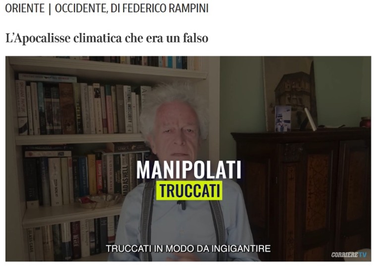 Immagine di Federico Rampini nel post del Corriere della Sera, con la sovrascritta: Manipolati. Truccati